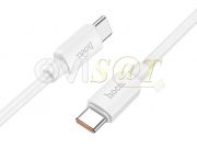 Cable de datos de alta calidad blanco Hoco X96 de carga rápida 100W 5A con conectores USB Tipo C a USB Tipo C de 1m longitud, en blister